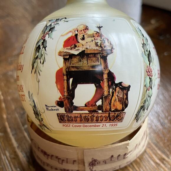 NORMAN ROCKWELL SATURDAY EVENING POST CHRISTMAS 89 GLASS ORNAMENT ORIG BOX VINTA - Picture 3 of 10